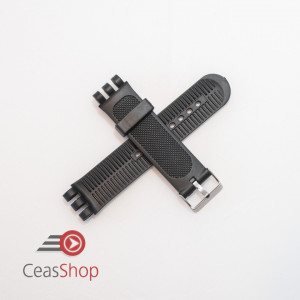Curea din silicon tip SWATCH 20mm neagra - W9831 - Img 2