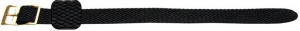 Curea din tesatura de nylon negru cu catarama dubla aurie 14mm - 34039