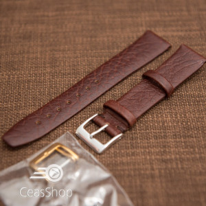 Curea piele bufalo, plată  fără,cusatură maro inchis 22mm - 40080