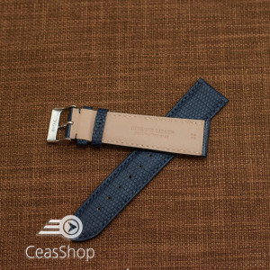 Curea piele de soparla captusita cu finisaj mat albastră navy 20mm - 47948 - Img 4