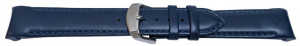 Curea piele lina capat curbat albastru inchis 20mm - 58010