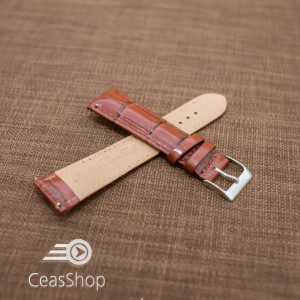Curea piele vitel, italiană, maro captusită, lucioasă  20mm QR- 33826 - Img 2
