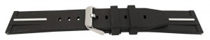 Curea silicon negru cu dunga albă, telescop QR 22mm -62010