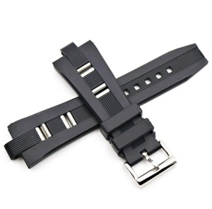 Curea silicon sport neagră pentru Bvlgari 26x9mm