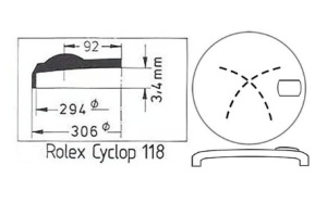 Geam pentru Rolex Cyclop 118 - Ø30.60mm