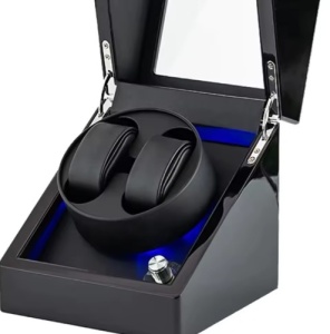 Watch winder pentru doua ceasuri lemn negru - Img 2