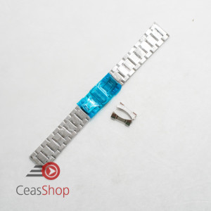 Bratara argintie deployant capat drept si curbat 20mm - Img 3