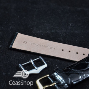 Curea crocodil neagra fara cusatura 18mm XL - 38721 - Img 3