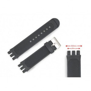 Curea din silicon tip SWATCH 20mm neagra - W9831 - Img 3