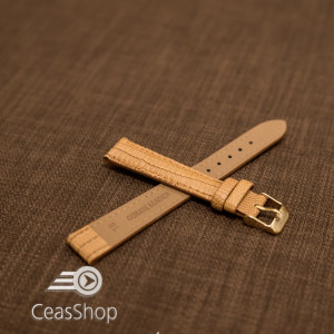 Curea maro mustar piele vitel model soparla captusita  16m - 35984 - Img 2