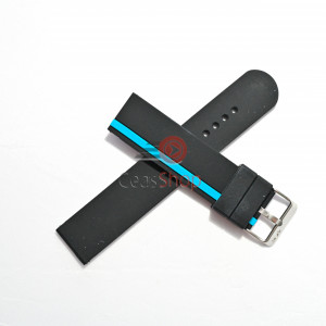 Curea neagra cu albastru silicon ceas sport 22mm - 10040112