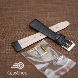 Curea piele bufalo, plată  fără,cusatură neagră 18mm - 40072 - Img 2