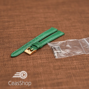 Curea piele de soparla captusita cu finisaj lacuit- verde- 12mm-33686