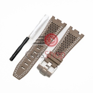 Curea piele gri cu cusătură albă tip Audemars Piguet 28mm