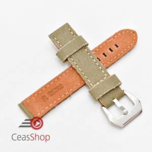 Curea piele si jeans verde 22mm - 3902227 - Img 2