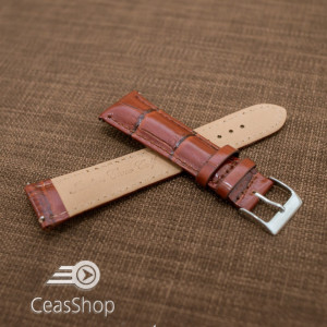Curea piele vitel, italiană, maro captusită, lucioasă  20mm QR- 33826 - Img 3