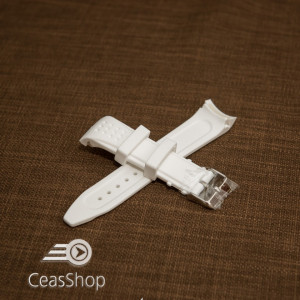 Curea silicon alba capat curbat 24mm - 43392 - Img 2
