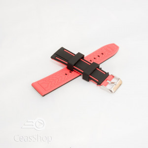 Curea silicon doua culori neagra cu rosu 20mm- 51571 - Img 2