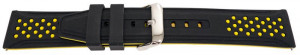 Curea silicon doua culori negru cu galben, telescop QR, 24mm -62009