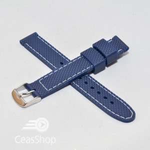 Curea silicon navy cusaturi albe 20mm - 35711