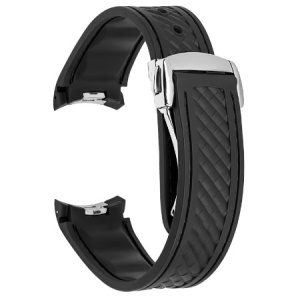 Curea silicon neagra capat curbat 20mm pentru Omega Seamaster
