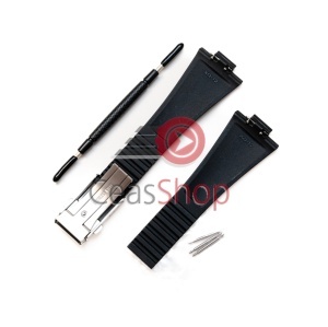 Curea silicon neagră cu catarama din trei parti pentru Tissot PRX de 35/40mm diametru - Img 2