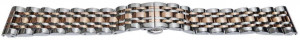 Bratara argintie cu rose gold 7 rânduri cu deployant 18mm - 57118