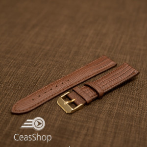 Curea maro piele vitel model soparla captusita  16mm - 35974