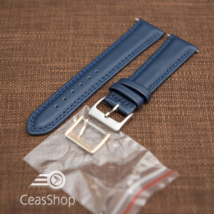 Curea piele lină, căptușită ,cusatură dublă albastră 22mm - 42852