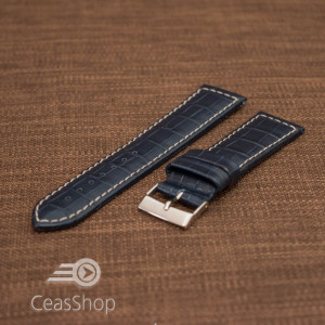 Curea piele vitel handmade albastru inchis  XL 22mm - 50521