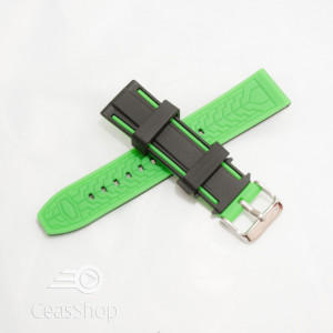 Curea silicon doua culori neagra cu verde 22mm- 51578 - Img 2