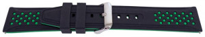 Curea silicon doua culori negru cu verde, telescop QR, 20mm -62004