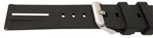 Curea silicon negru cu dunga albă, telescop QR 22mm -62010 - Img 3