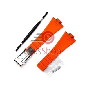 Curea silicon portocalie cu catarama din trei parti pentru Tissot PRX de 35/40mm diametru