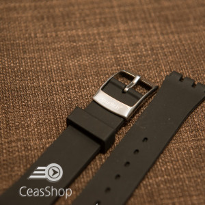 Curea silicon tip Swatch 17 mm neagră - Img 2