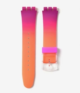 Curea silicon tip Swatch 19 mm degrade vișiniu-portocaliu