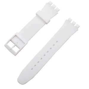 Curea silicon tip Swatch 19mm albă