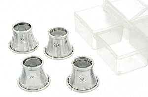 Set 4 lupe aluminiu in cutie plastic - Img 2