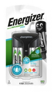 Acumulatori Energizer R6/AA, 2000 mAh - 4 bucati + charger rapid PRO