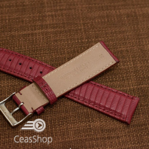 Curea piele de soparla captusita cu finisaj mat vișinie 20mm - 47973 - Img 3