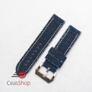 Curea piele si jeans albastră 20mm - 3900520