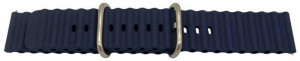 Curea silicon albastru navy cutată cu telescop QR 22mm - 63044