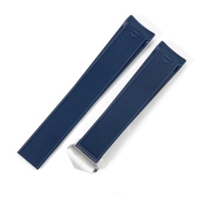 Curea tip Tag Heuer silicon albastră 22mm cu capăt curbat