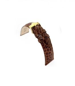 Curea crocodil veritabil maro inchis, căptușită 14mm -3320214
