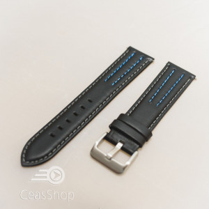 Curea model olimpic neagra cu albastru 20mm - 51556