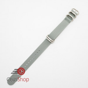 Curea NATO gri 20mm catarame zulu argintii -52987 - Img 2