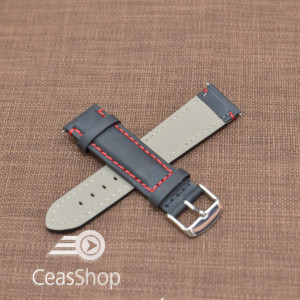 Curea piele neagra Mustang  mata,captusita, cusatura rosie 20mm - 40476 - Img 4