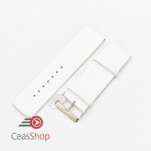 Curea piele vitel alba plata,semi lucioasa 24mm - 3272224