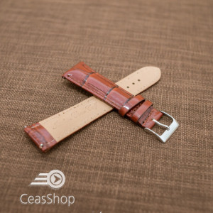Curea piele vitel, italiană, maro captusită, lucioasă  18mm QR- 33825 - Img 2
