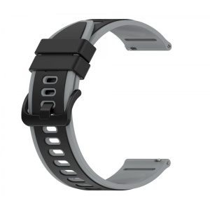 Curea silicon QR doua culori neagra cu gri 22mm- 445422
